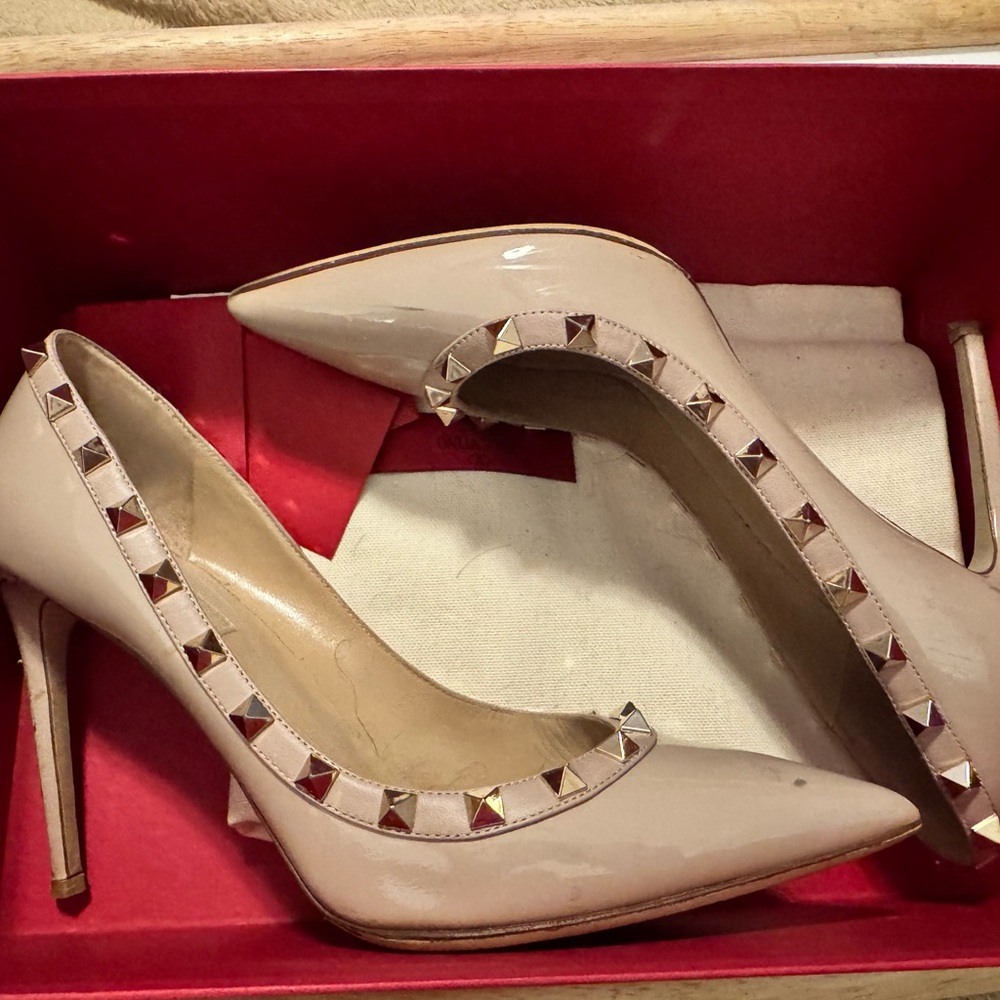 Valentino Nude Studded Heels